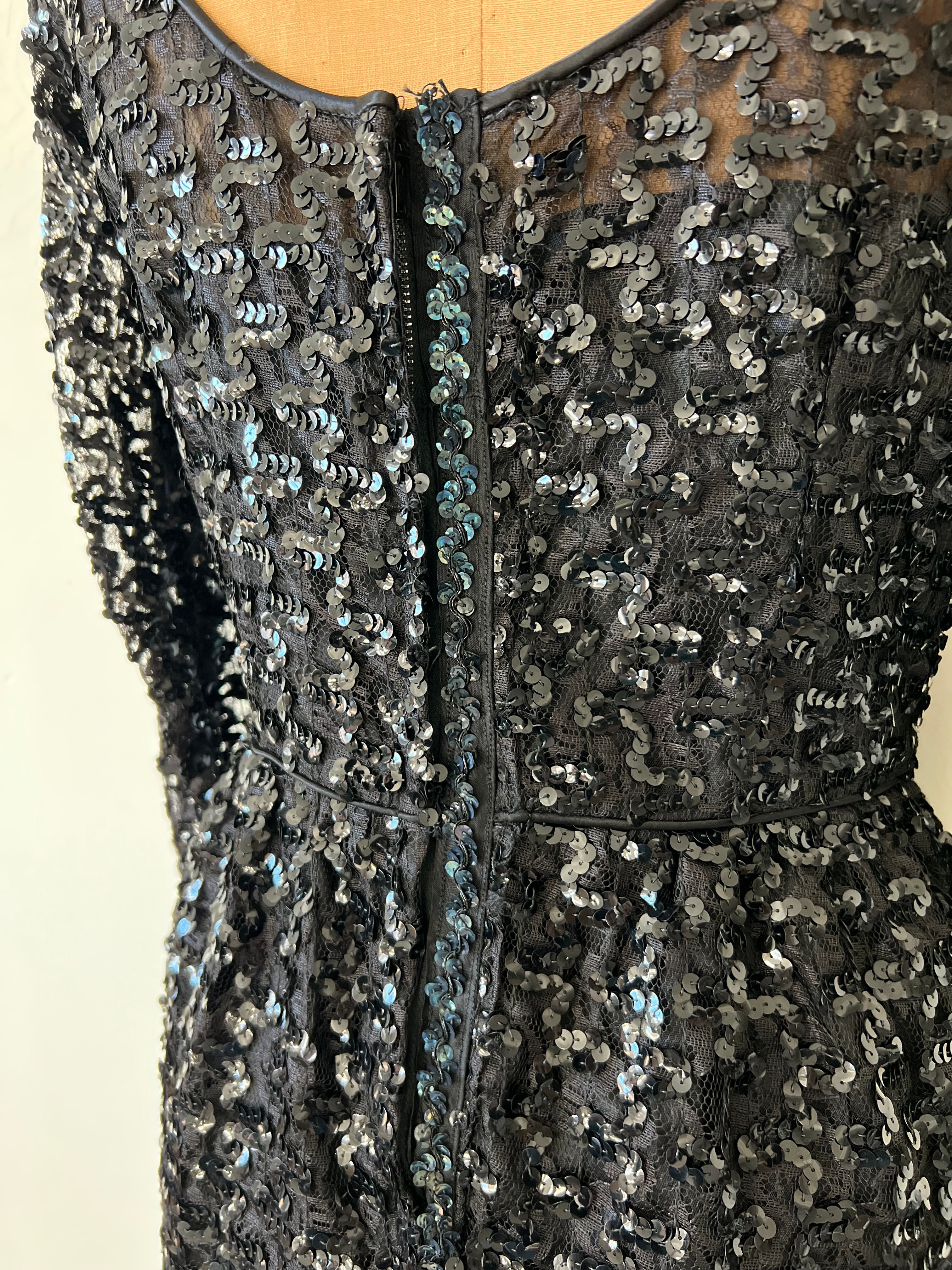 1960s Vintage Black Sequin Party Dress Small – Eleventh House